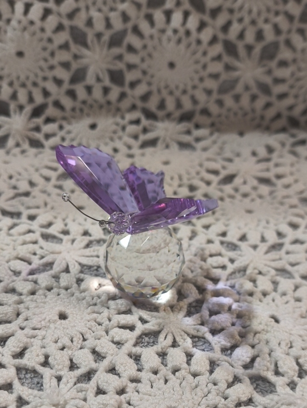 Purple Crystal Butterfly Figurine